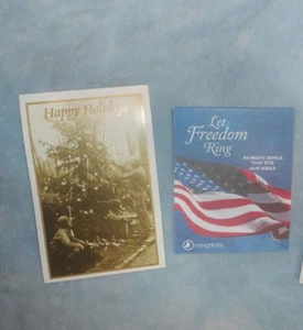 Libro de Escrituras de Canción Patriótica Libertad y Tarjeta de Poema de 3 Twas Noche Antes de Navidad - Imagen 1 de 6