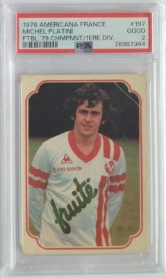 Fútbol americano Francia Michel Platini 1978 79 #197 PSA 2 Foto 1 de 2