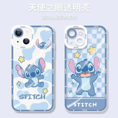 For iPhone Samsung Case Hot Cute Cartoon Stitch Soft Clear Phone Cover Back Skin - Image 1 of 4