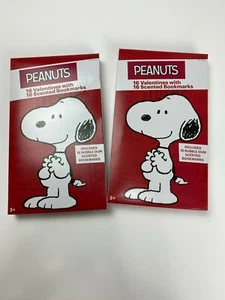Lote de 2 tarjetas de San Valentín Snoopy Peanuts con marcadores perfumados NUEVO - Imagen 1 de 5