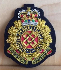 LOGISTICS SERVICE CROWN HANDMADE EMBROIDERED GOLDEN BULLION BLAZER BADGE (NEW) - Picture 1 of 1