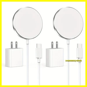 2 PACK Magnetic Wireless Charger Pad For Magsafe iPhone 16 15 14 13 12 Pro Max - Picture 1 of 9