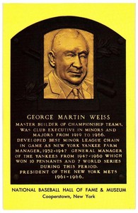 Yellow Gold Hall of Fame Postcard - George Weiss