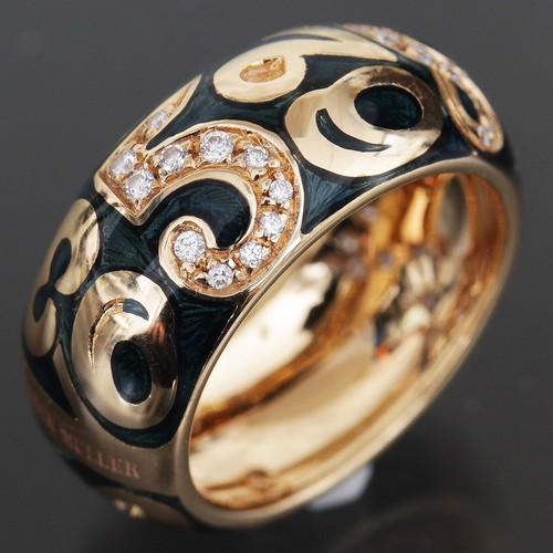 Anello FRANCK MULLER Talismano Diamante US5 K18YG 7 5g Prezzo Speciale Smalto 6227A