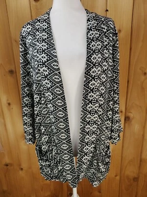 Hollister NWT Black White Southwestern Tribal Print Cardigan Jacket M Boho Artsy - Image 1 of 4