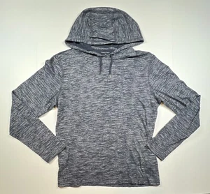 Banana Republic 100% Cotton T-Shirt Hoodie Blue Heather Long Sleeve Size Medium - Picture 1 of 6