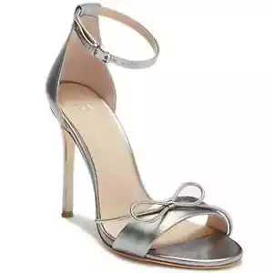 Pour La Victoire Women Stiletto Heel Ankle Strap Sandals Elanna Sz US 10 Silver - Picture 1 of 5