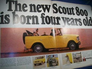 1965 IH International SCOUT centerfold large-mag car ad- "born four years old" - Picture 1 of 1