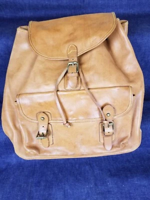 VINTAGE 90' RALPH LAUREN POLO LEATHER BACKPACK CAMEL COLOR - Image 1 of 4