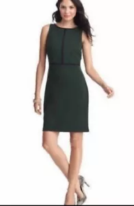 Ann Taylor Loft Green/ Black Sheath Dress NWT 2 - Picture 1 of 12