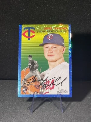 2023 Topps Chrome Platinum Louie Varland Rookie RC 115 Blue Mini Diamond SP /199 - Image 1 of 3