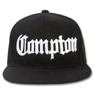 Sombrero Compton para Hombre - Gorra Bordada Antigua Inglés LA, Negro - Imagen 1 de 3