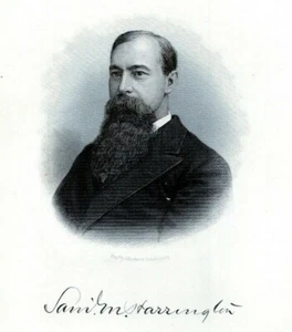 SAMUEL MILBY HARRINGTON DOVER DELAWARE 1880s retrato acero grabado arte impresión - Imagen 1 de 2
