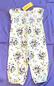HTF Vintage 2008 NWT Gymboree SNAPPY DRESSER Spring Easter Romper 6-12 M Violets - Picture 1 of 4