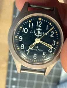 Vintage ~1980 HAMILTON L.L. Bean 870980 Women’s 24mm Mechanical Field Watch 555a - Picture 1 of 14