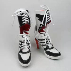 Batman Suicide Squad Harley Quinn Cosplay Boots Shoes Halloween Props Women Gift - Picture 1 of 10