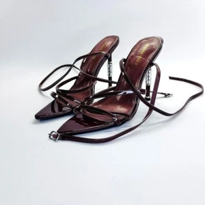 Tacones Azalea Wang Marrón Joyas Talla 7.5 Cuero Marrón 5" Tacón Formal Evento - Imagen 1 de 15