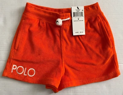 New Girls Kids Polo Ralph Lauren Orange Cotton Terry Shorts Size 6 - Image 1 of 4