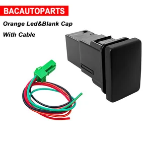 CUBIERTA LISA Interruptor de botón naranja LED enganche/interruptor momentáneo para Toyota - Imagen 1 de 8