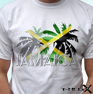 Jamaika Palmenflagge - weißes T-Shirt Oberteil Design - Herren Damen Kinder & Baby Größen - Bild 1 von 5