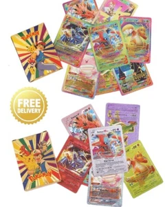 55pcs Pokemon Card Foil GOLD PACK 55 CARDS TCG GX Vmax GX Card Charizard Rare UK