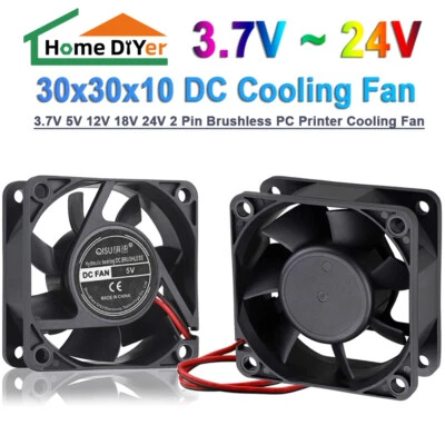 2pin 3,7V~24V 30x30x10mm Brushless Lüfter Lüfterkühler Kühler Lüfter Computer PC - Bild 1 von 4