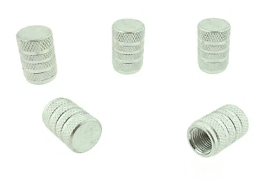 5x Ventilkappen Silber Alu Ventilkappe Fahrrad Kappe MTB Motorrad Auto PKW  VS - Image 1 of 4