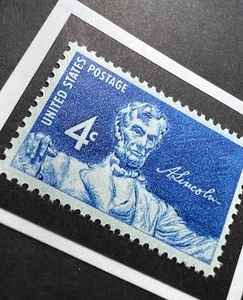 Abraham Lincoln Framed Postage Stamp Art 4x4 USA #1116 - Picture 1 of 4