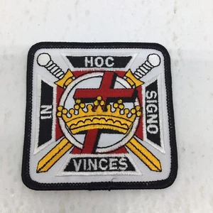 Masonic Knights Templar Patch Cross Crown - In Hoc Signo Vinces - Picture 1 of 5