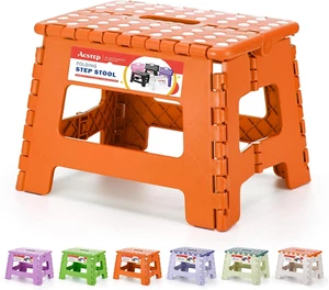 9 Inch Folding Step Stool 300 LB Capacity Plastic Foldable Step Stools for Kids - Picture 1 of 32