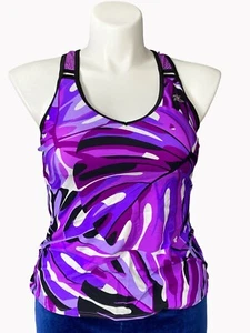 Camiseta de natación Tankini de acción con junta tórica de salvia púrpura grande Zeroxposur para mujer - Imagen 1 de 8