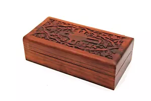 8 Zoll Naturholz handgeschnitzte Relikthülle Weihrauch Aufbewahrungsbox christliche Kirche Zuhause - Bild 1 von 1