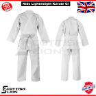 Karate Kids Uniform Gi White Belt Kid Aikido Training Martial Arts Wear Suit 