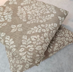 Coppia pannelli tenda misto lino 51x82" garza semi trasparente motivo foglia botanica - Foto 1 di 10
