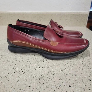 Sesto Meucci Womens Moccasin Flat Shoes Red Leather Bicycle Toe Slip On 8M - Picture 1 of 11