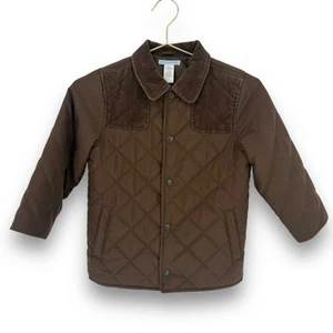 Janie and Jack Chocolate Brown Quilted Chore Barn Jacket Kids Size 4-5 Casual - Picture 1 of 9