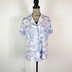 In Bloom by Jonquil NWOT Short Sleeve Pajama Top Blue Pink Tie Dye Size M - Picture 1 of 7