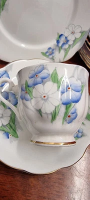 Royal Albert Rare "Petunia" 1833 Tea Cup Trio - Made in England c.1930 - image 1 of 4