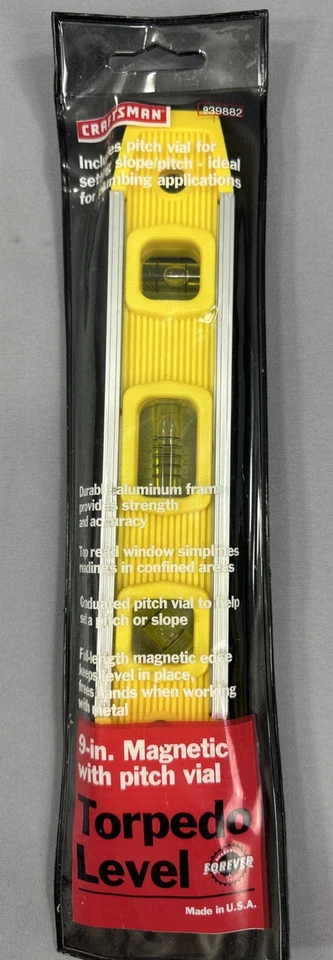 Sears Craftsman 9 Inch Magnetic Torpedo Level 9-39982 - New - Image 1 of 4