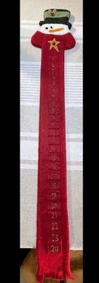 Vintage Hanging Snowman Advent Calendar Christmas Countdown by 33” - Image 1 of 4