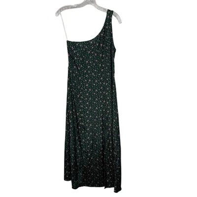 Vestido American Eagle Verde Oscuro Rosa Ditsy Floral Sedoso Un Hombro Mediano Nuevo con Etiquetas Foto 1 de 4