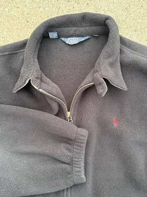 Jaqueta Polo Ralph Lauren Masculina Bombardeiro de Lã XXL Zíper Completo Preta Manga Longa - Imagem 1 de 4