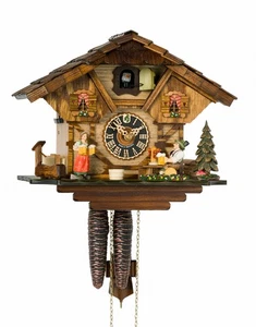 Cuckoo Clock Black Forest house with moving beer drinker HO 1264 NEW - Picture 1 of 1