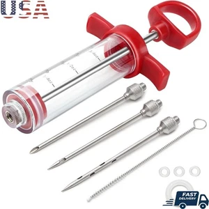 Tragbare Truthahn Injektor BBQ Werkzeug Edelstahl Marinade Spritze Sicher Einfache Verwendung - Bild 1 von 8