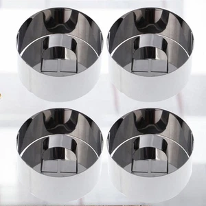 4 Pezzi Anelli da Forno Rotondi Acciaio Inox Stampo per Mousse Forniture per Torte Strumento per Fare - Foto 1 di 12