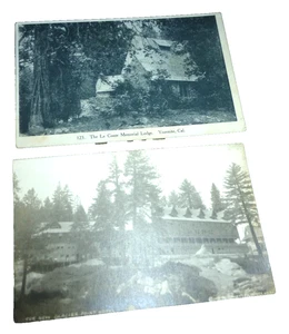 LOTE DE COLECCIÓN DE 2 POSTALES YOSEMITE LE CONTE LODGE GLACIER POINT HOTEL 1917 - Imagen 1 de 5