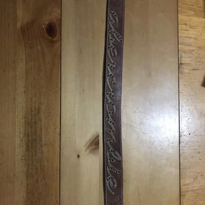 Abercrombie & Fitch Studded Spellout Brown Leather S/M - Picture 1 of 13