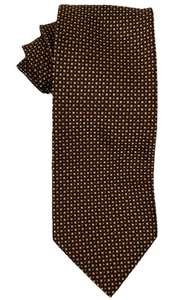 Paul Smith Dress Tie Brown Gold Geometric Silk VTG Hand Made 62x4 - Picture 1 of 5