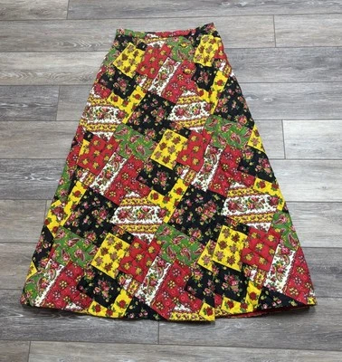 Vintage Quilted Maxi Skirt 31” Waist 70’s Patchwork Boho Hippie Handmade Prairie - Image 1 of 4