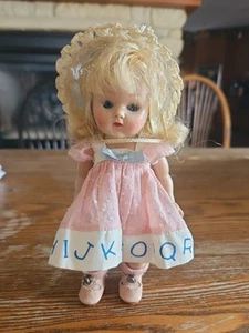 1955 Vogue Ginny Kinder Carol Strung Doll 8" - Picture 1 of 6